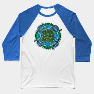 Duluth, Minnesota Themed Mandala Style Drawing Baseball T-Shirt